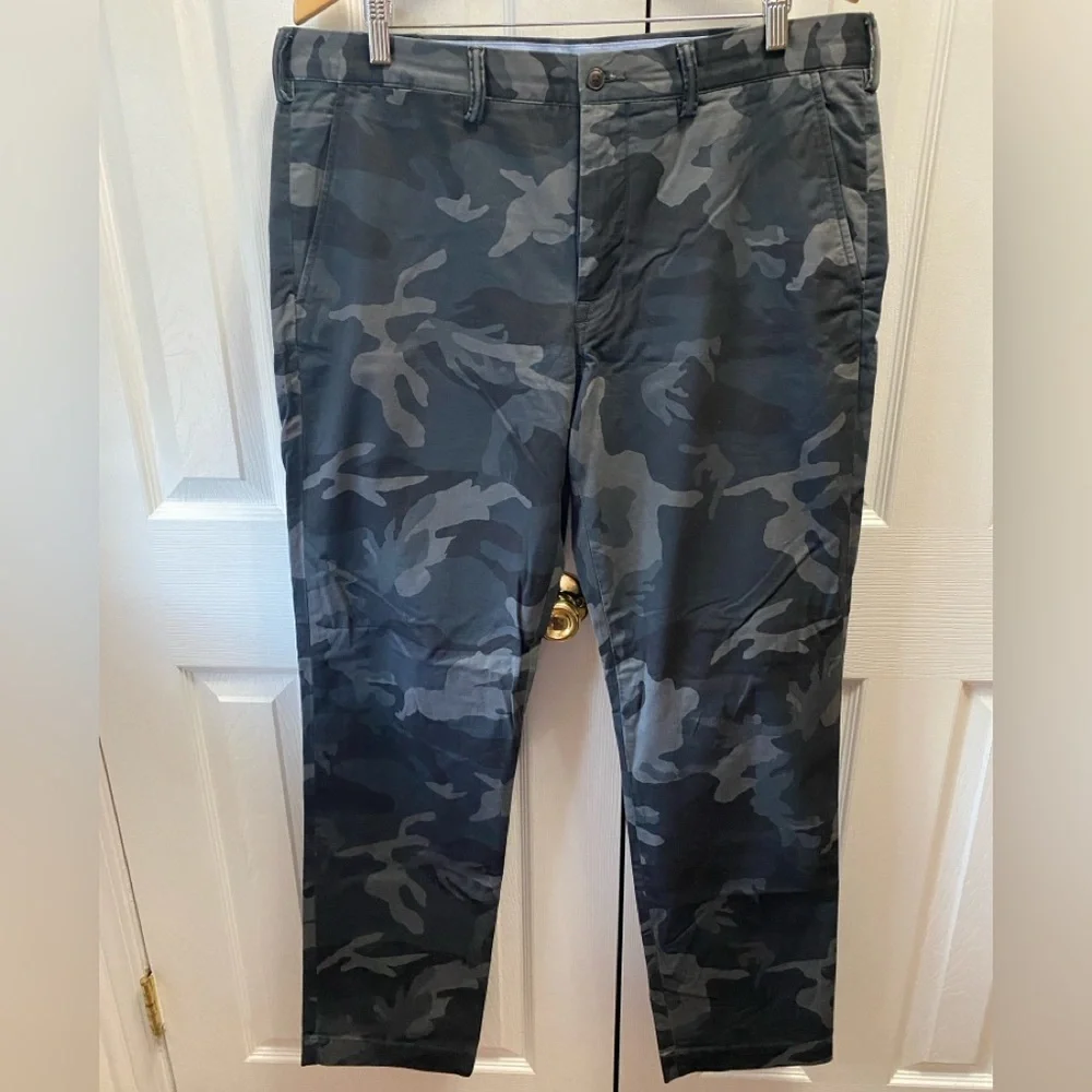 POLO RALPH LAUREN Gray Black Camo Stretch Cotton Twill Straight Leg Chinos 36/34